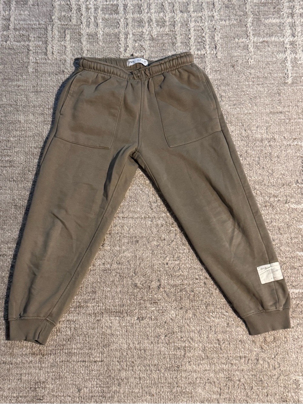 Zara boys beige green jogger sweats size 9